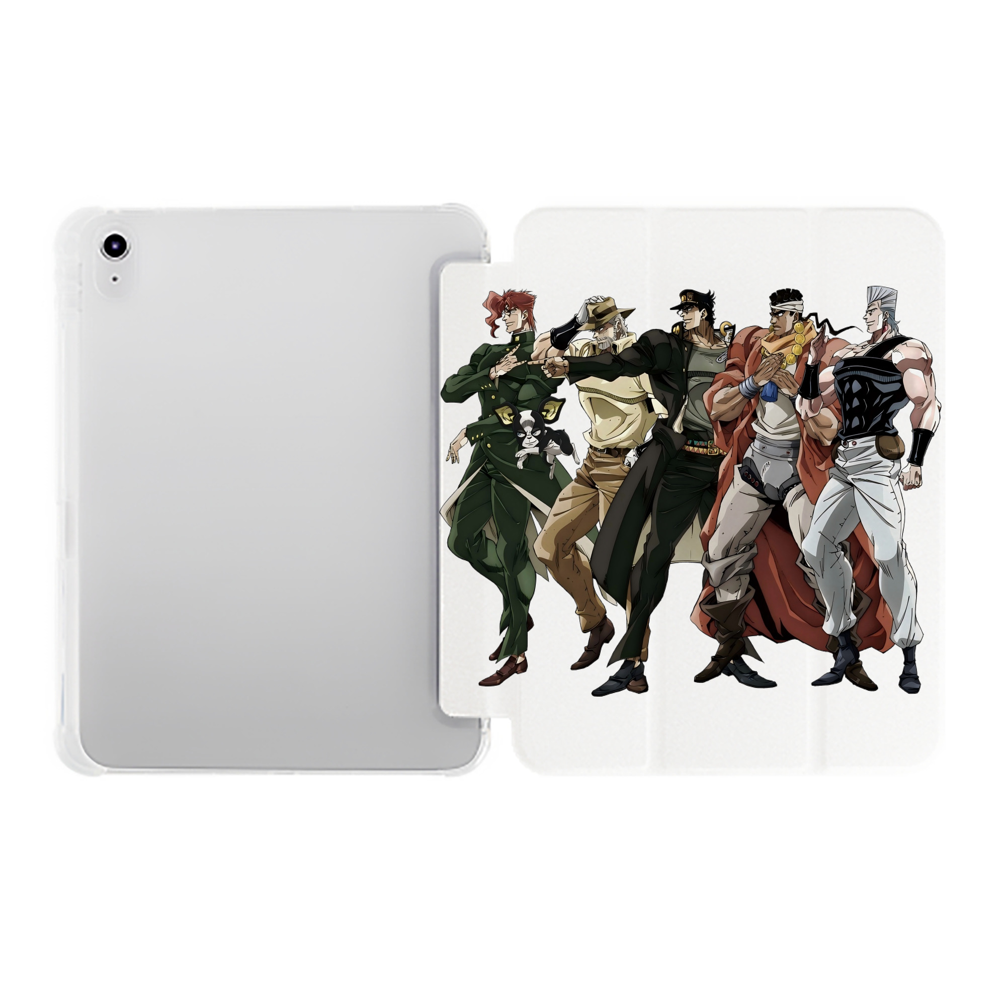 （画像用） ジョジョの奇妙な冒険 JoJo's Bizarre Adventure IPad ケース ペン収納付き 三つ折りスタンド PUレザー×シリコン 対応機種9.5/10.5/10.9インチ